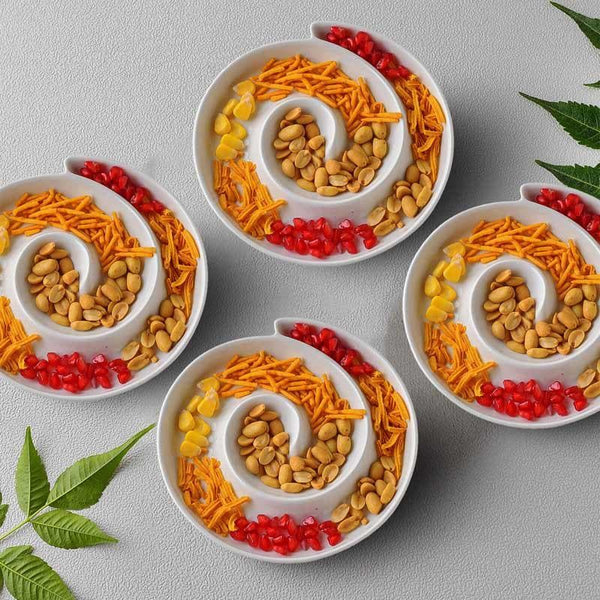 Buy Pure Bliss Spiral Platter - Set Of Four Platter from Vaaree