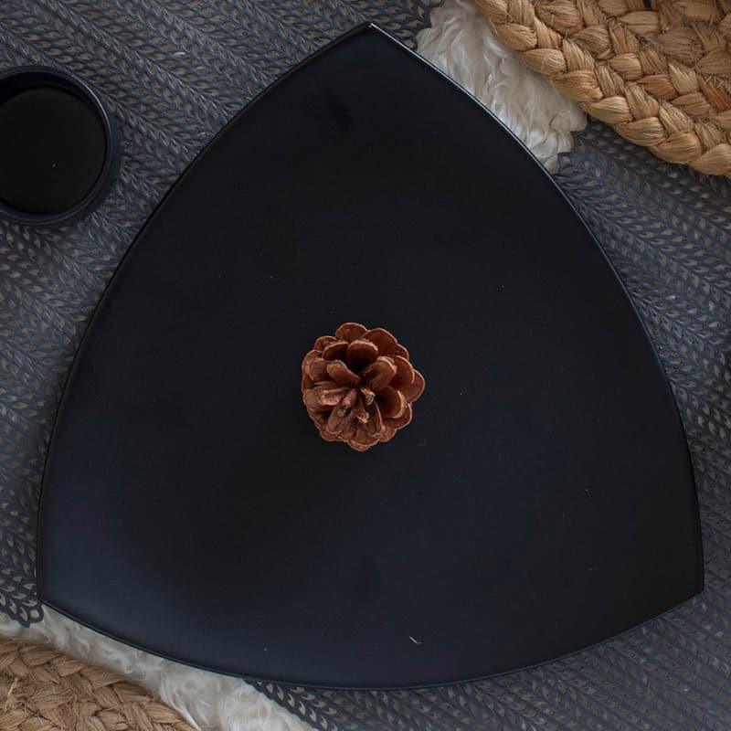 Platter - Rubeena Triangular Platter - Black