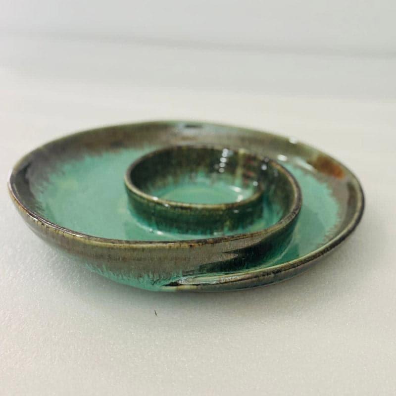 Buy Swirl Swoop Platter - Sea Green Platter from Vaaree