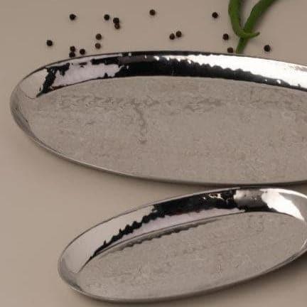 Buy Vintage Charm Hammered Oval Platter - 10.2 Inches Platter from Vaaree