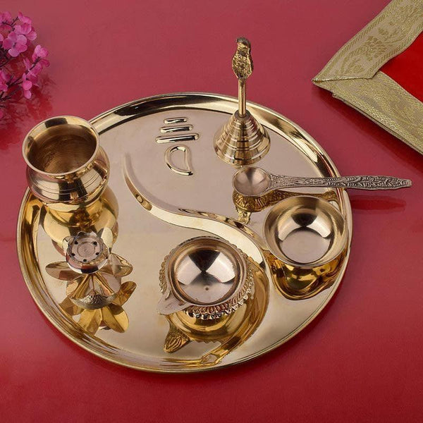 Buy Aradhana Brass Pooja Thali Set Pooja Thali & Sets from Vaaree