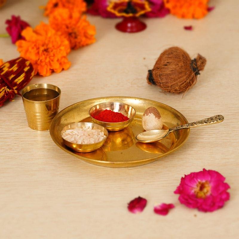 Buy Ardra Brass Pooja Thali Set Pooja Thali & Sets from Vaaree