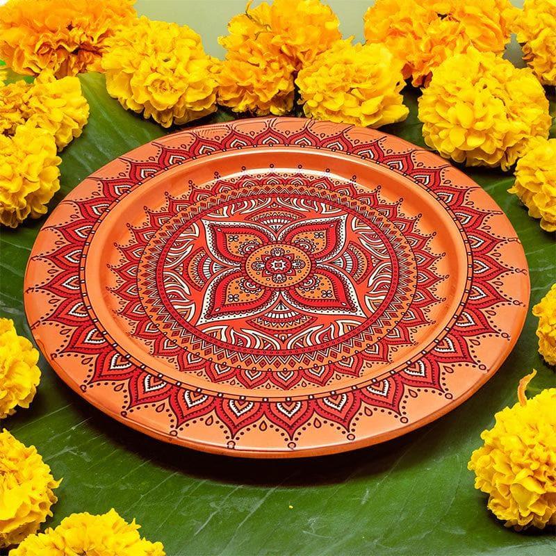 Pooja Thali & Sets - Colourful Mandala Pooja Thali