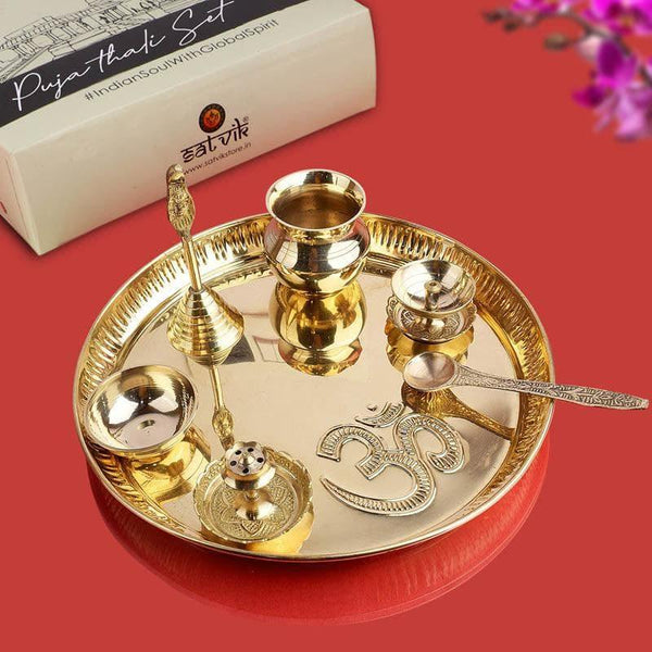 Buy Om Brass Pooja Thali Pooja Thali & Sets from Vaaree