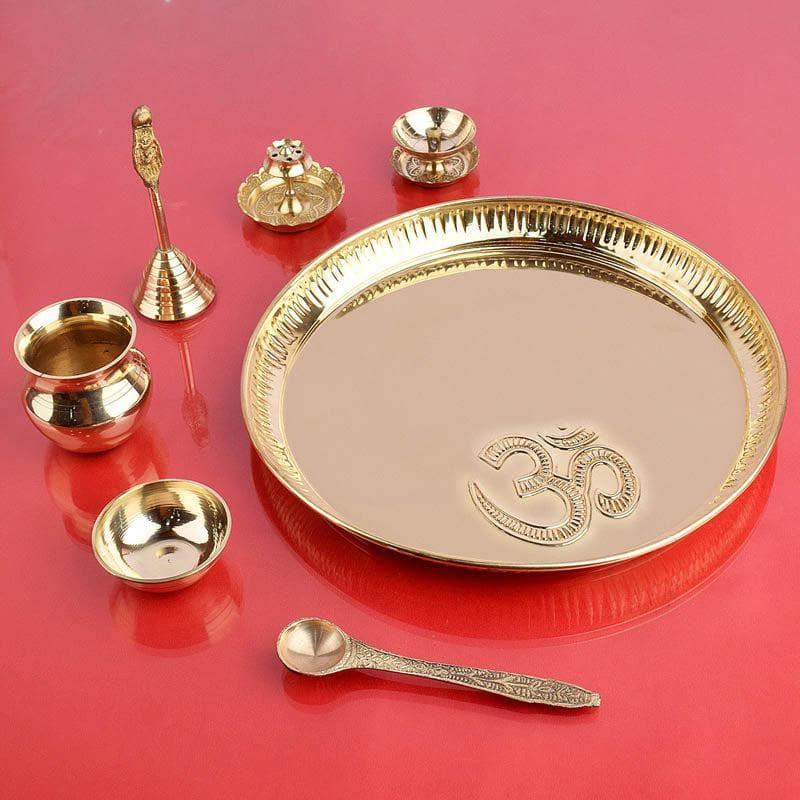 Buy Om Brass Pooja Thali Pooja Thali & Sets from Vaaree