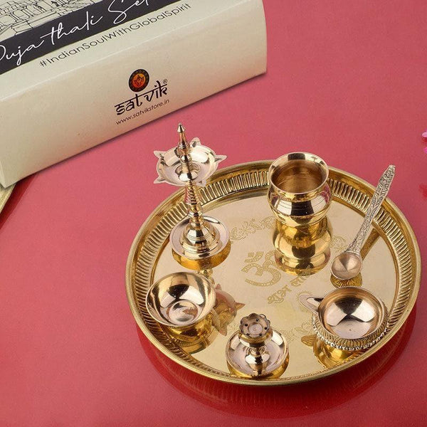 Buy Om Subh Labh Brass Pooja Thali Pooja Thali & Sets from Vaaree