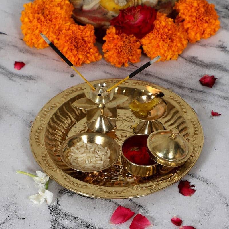 Buy Sashitha Pooja Thali Set Pooja Thali & Sets from Vaaree