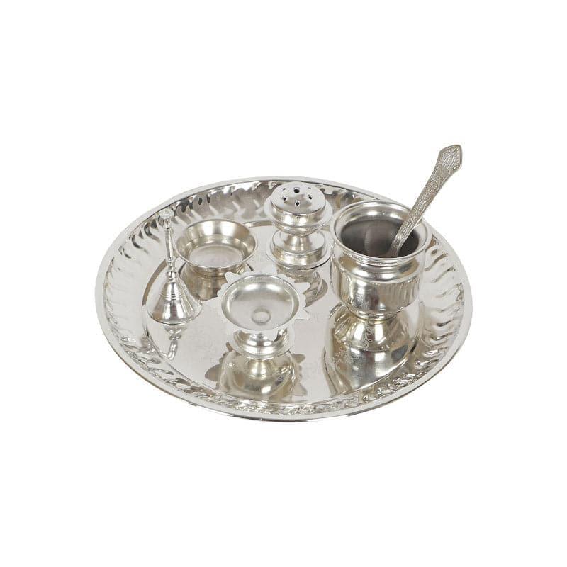 Buy Silver Sacred Pooja Thali Set Pooja Thali & Sets from Vaaree