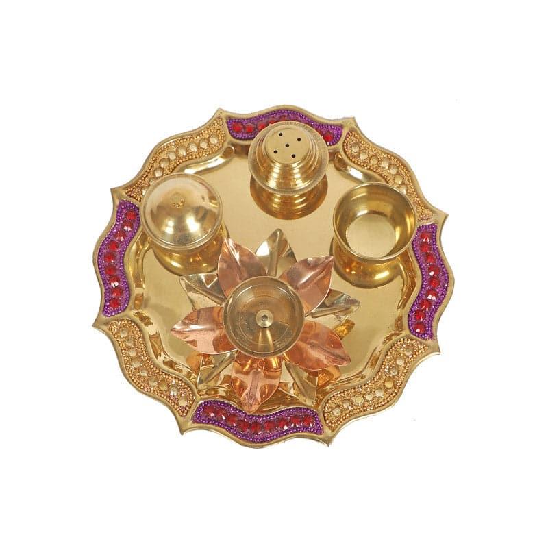 Buy Svecha Brass Pooja Thali Set Pooja Thali & Sets from Vaaree