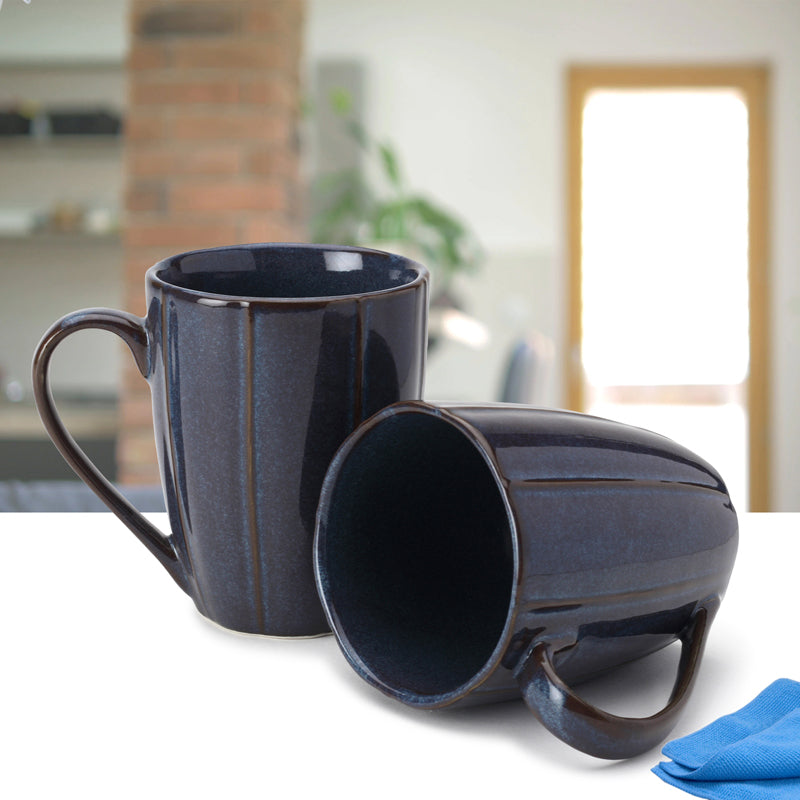 Buy Ciro Denim Blue Ceramic Mug (300 ML) - Set Of Two Mug & Tea Cup from Vaaree