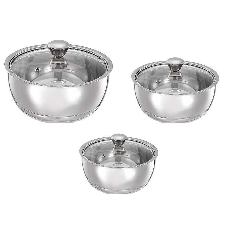 Bowl - Chocola Serving Pot (500, 900 & 1500 ML) - Set Of Three