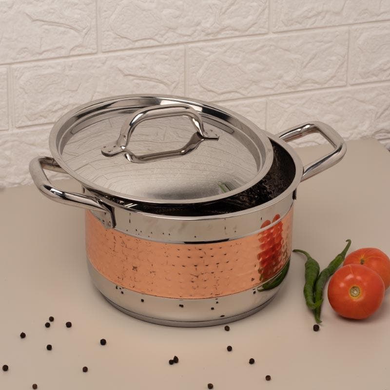 Cooking Pot - Embassy Induction Safe Cooking Pot With Lid - 5500 ml/10 Inches