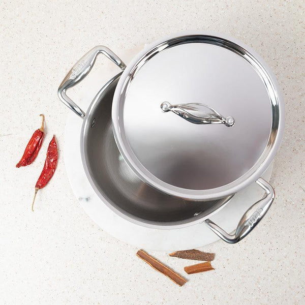 Kadhai - Stahl Kitchen Induction Safe Kadhai With Lid - 3000 ML/9 Inches