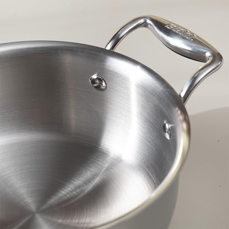 Kadhai - Stahl Kitchen Induction Safe Kadhai With Lid - 3000 ML/9 Inches