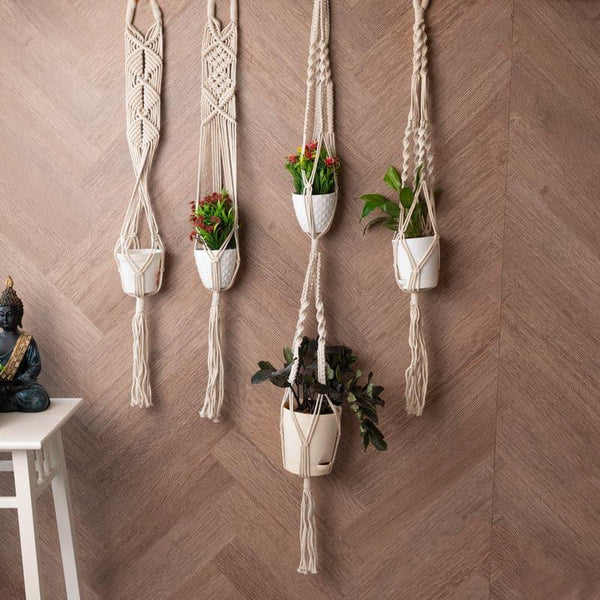 Buy Amari Macrame Planter - Set Of Four Pots & Planters from Vaaree