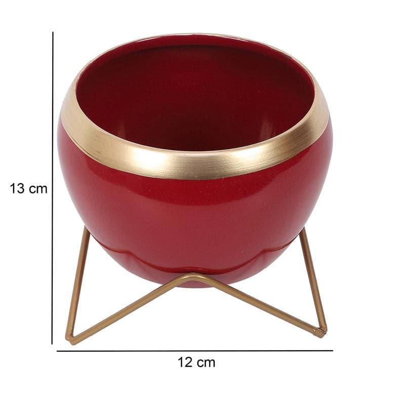 Buy Apple Dun Planter (Red) - Set Of Two Pots & Planters from Vaaree