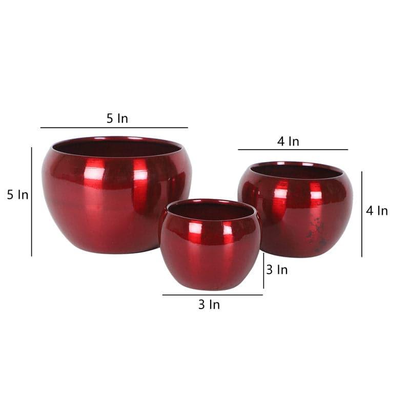 Buy Applo Pine Planter (Red) - Set Of Three Pots & Planters from Vaaree