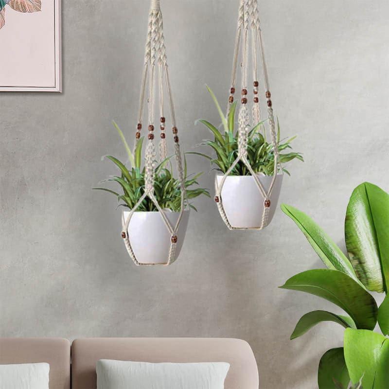 Buy Beaded Macrame Plant Hanger - Set Of Two Pots & Planters from Vaaree