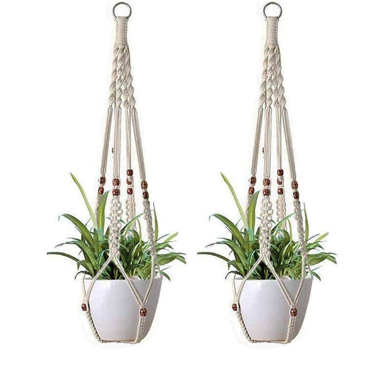 Buy Beaded Macrame Plant Hanger - Set Of Two Pots & Planters from Vaaree