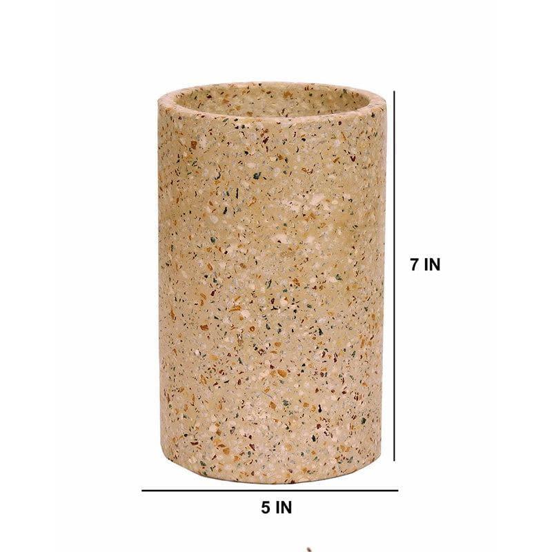 Pots & Planters - Beige Terrazzo Cylindrical Planter - Small