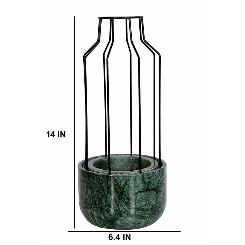 Pots & Planters - Black Mesh Eartha Planter - Green