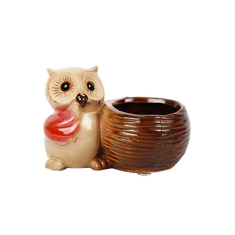 Buy Pots & Planters - Brown Owl Ceramic Pot at Vaaree online