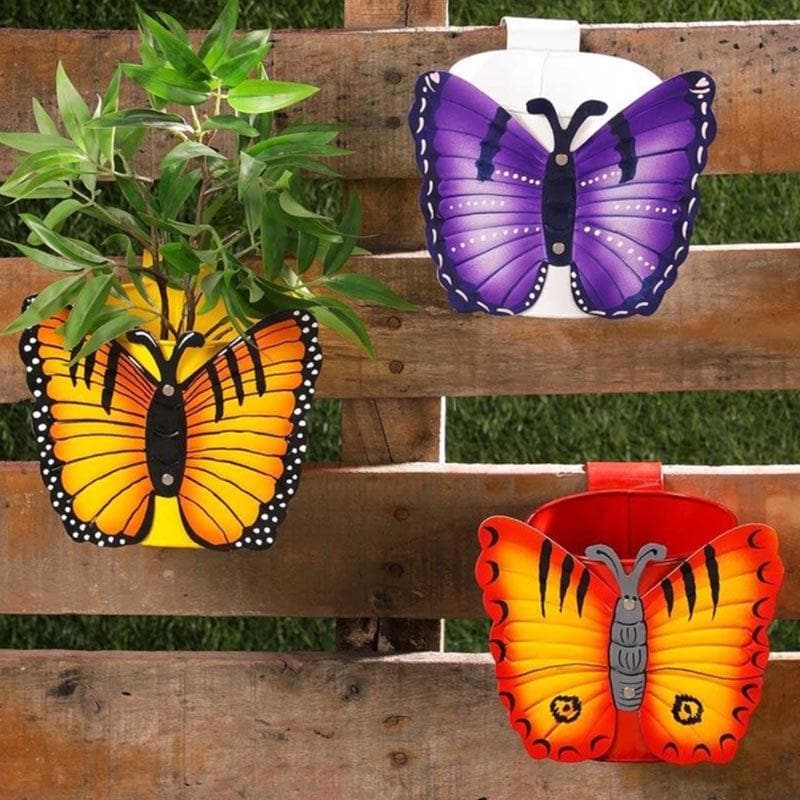 Buy Butterflies Around Hanging Planter - Set Of Three Pots & Planters from Vaaree