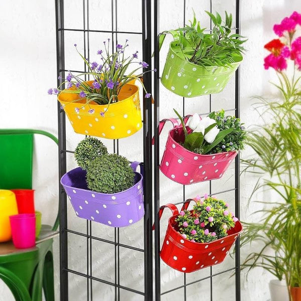 Buy Colour Me Bright Hanging Planter - Set Of Five Pots & Planters from Vaaree