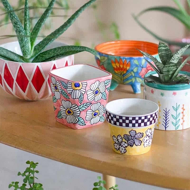 Buy Crazy Florals Ceramic Planter Pots & Planters from Vaaree