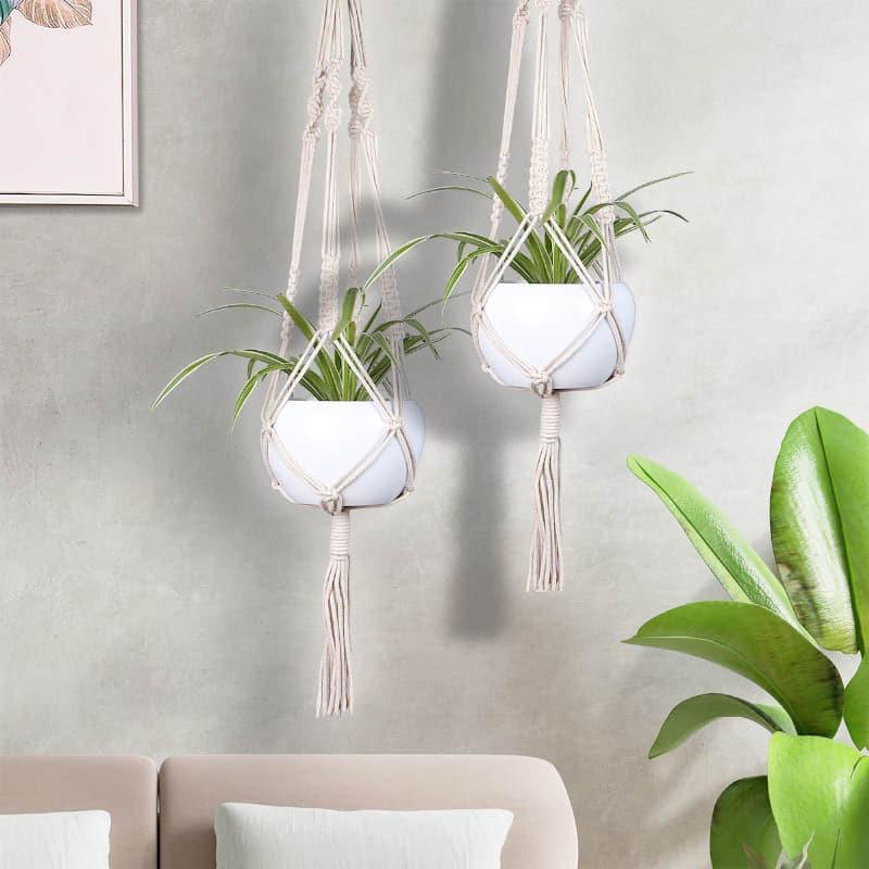 Buy Emmeth Macrame Plant Hanger - Set Of Two Pots & Planters from Vaaree