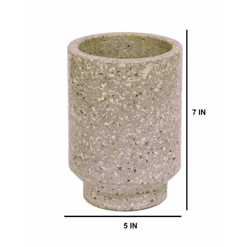 Pots & Planters - Grey Terrazzo Cylindrical Planter