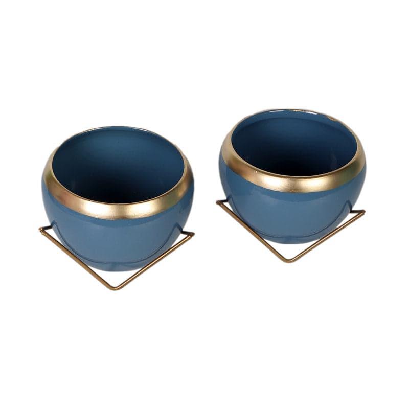 Buy Guja Apple Planter (Blue) - Set Of Two Pots & Planters from Vaaree