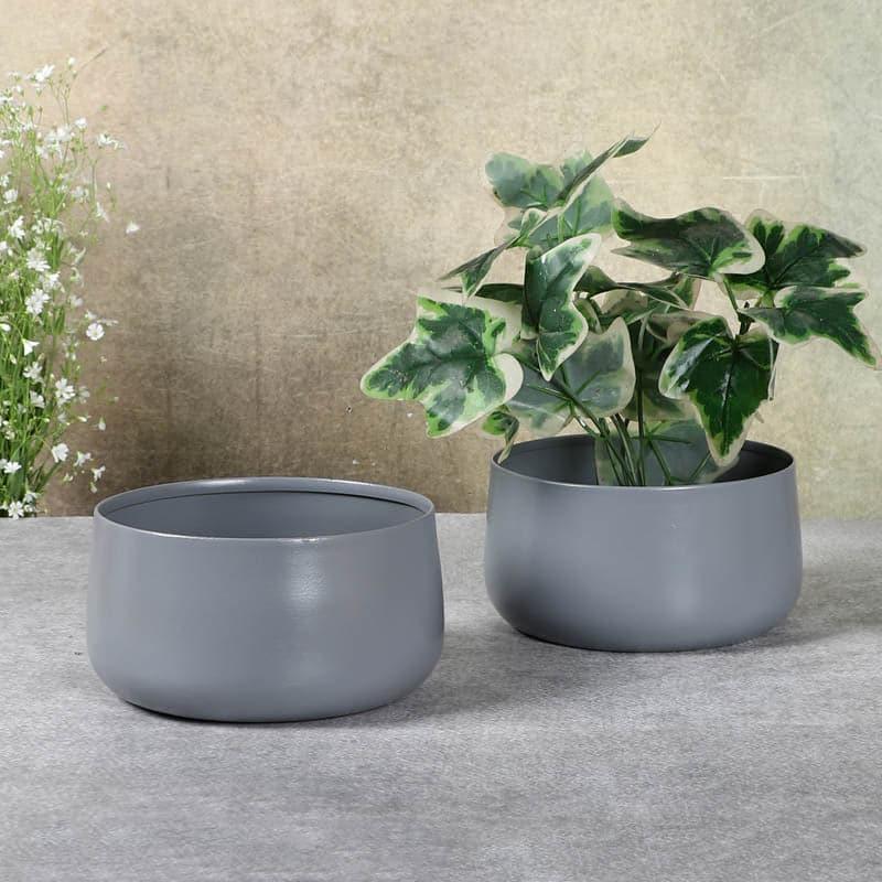 Buy Pots & Planters - Helena Hue Planter (Grey) - Set Of Two at Vaaree online
