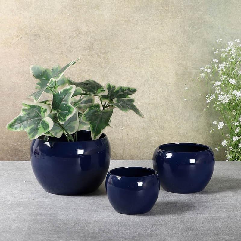 Buy Ivera Dune Planter (Blue) - Set Of Three Pots & Planters from Vaaree