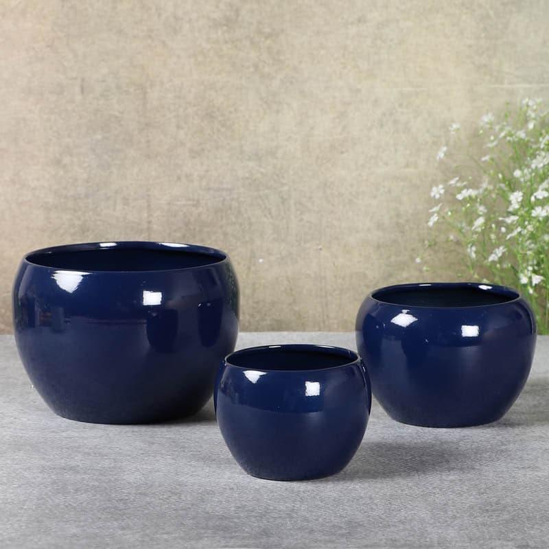 Buy Ivera Dune Planter (Blue) - Set Of Three Pots & Planters from Vaaree