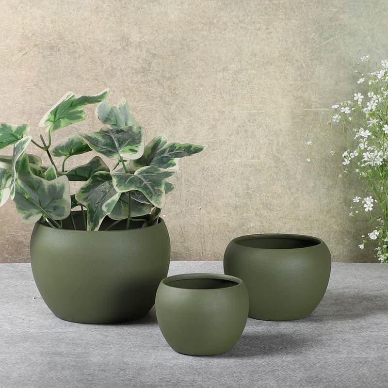 Buy Ivera Dune Planter (Green) - Set Of Three Pots & Planters from Vaaree