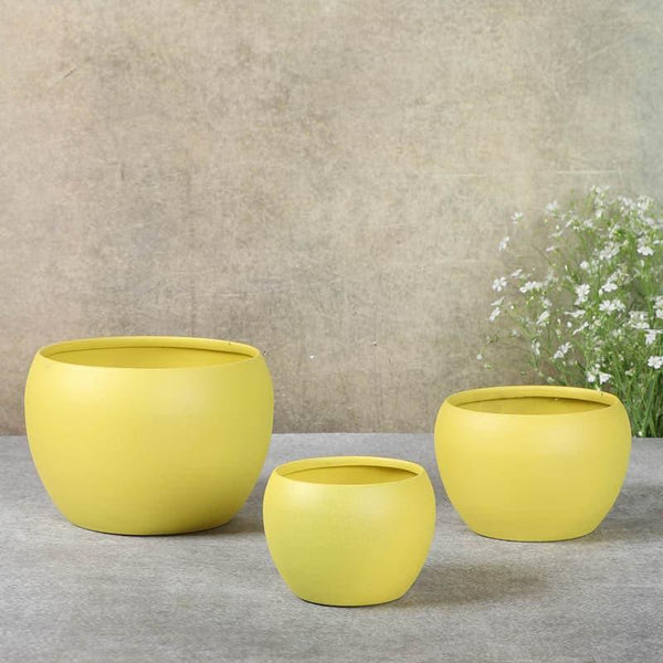 Buy Ivera Dune Planter (Yellow) - Set Of Three Pots & Planters from Vaaree