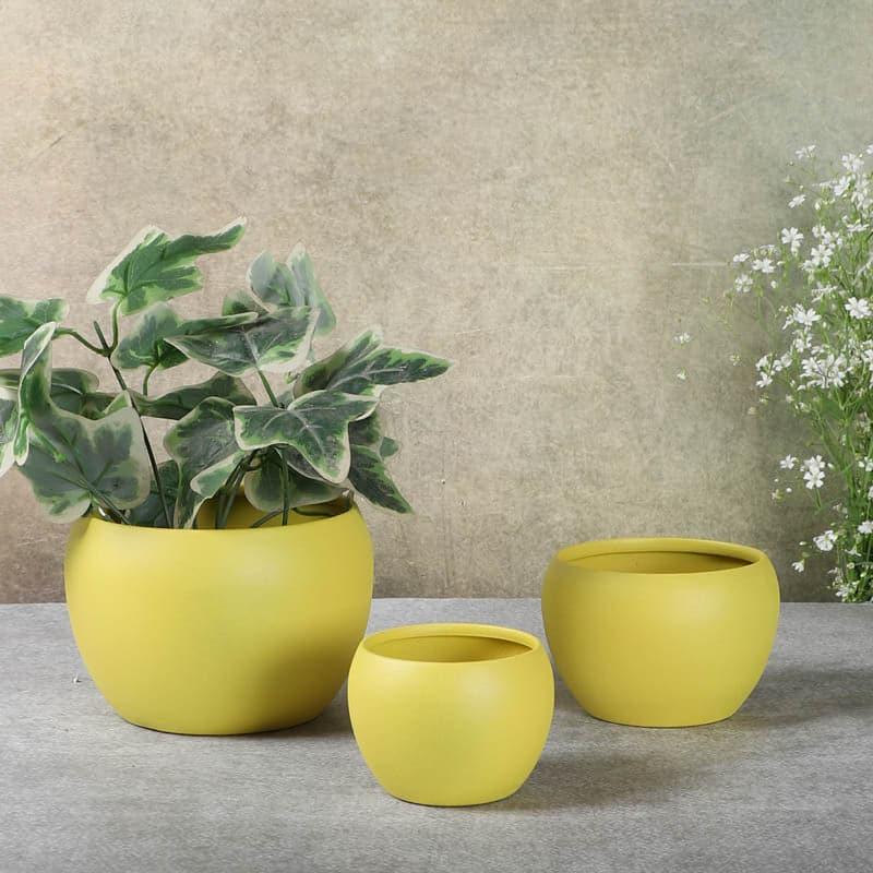 Buy Ivera Dune Planter (Yellow) - Set Of Three Pots & Planters from Vaaree