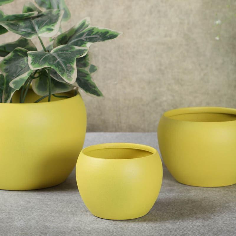 Buy Ivera Dune Planter (Yellow) - Set Of Three Pots & Planters from Vaaree