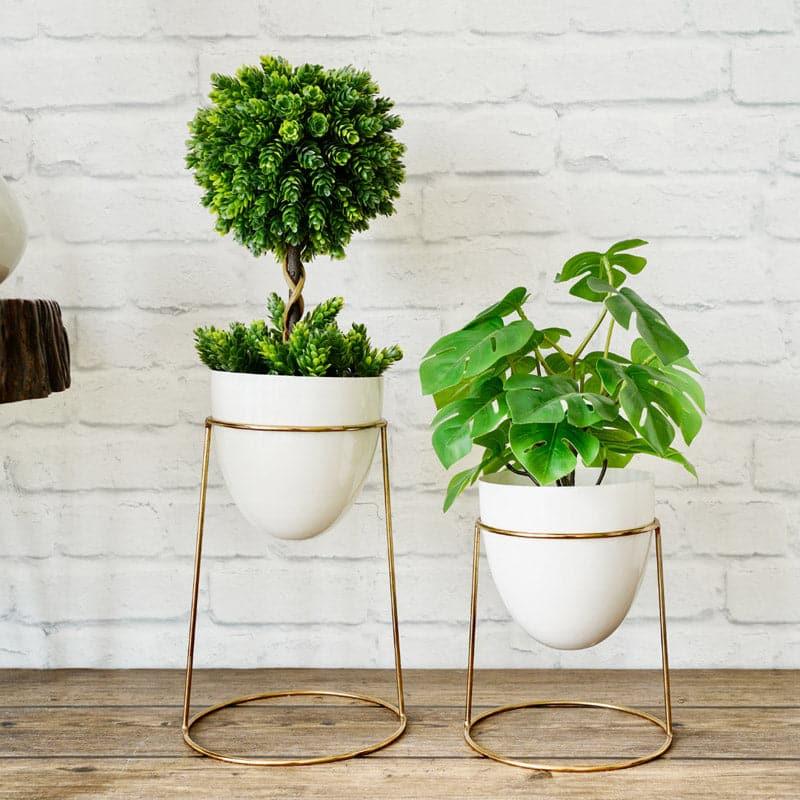 Buy Khloe Dip Planter (White) - Set Of Two Pots & Planters from Vaaree