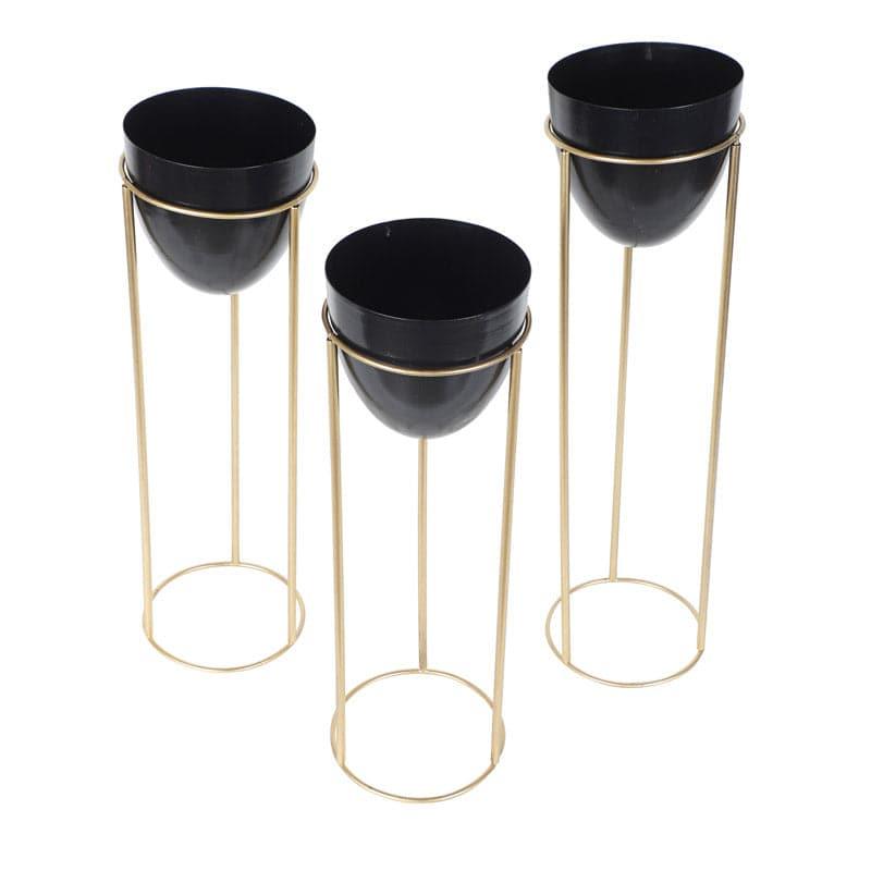 Buy Kiromia Floor Planter (Black) - Set Of Three Pots & Planters from Vaaree