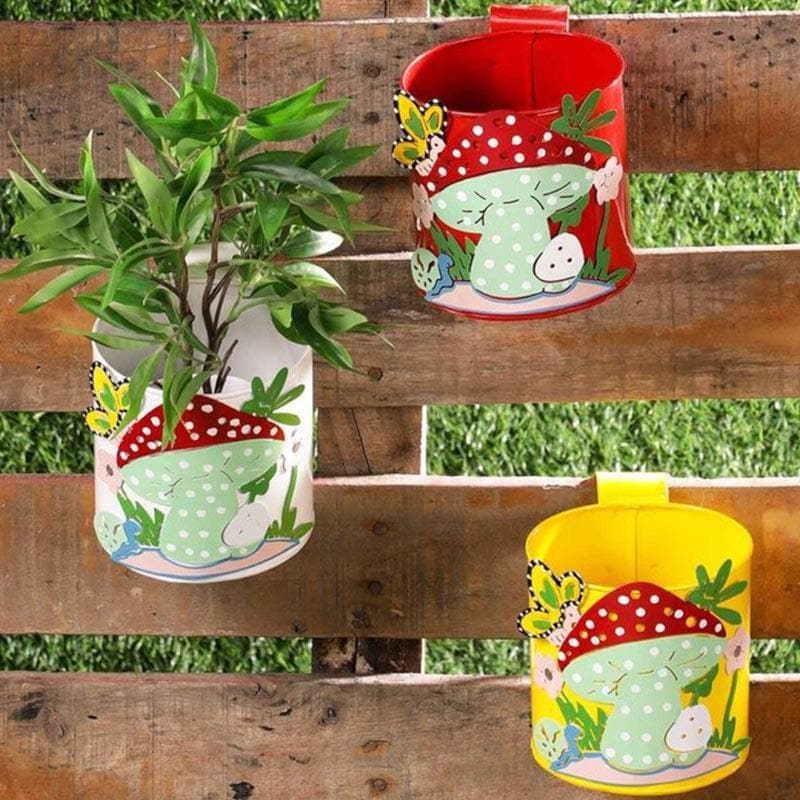 Buy Mushroom Hanging Planter - Set Of Three Pots & Planters from Vaaree