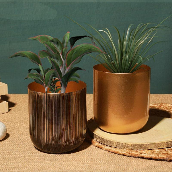 Buy Nebula Goldo Planter - Set Of Two Pots & Planters from Vaaree