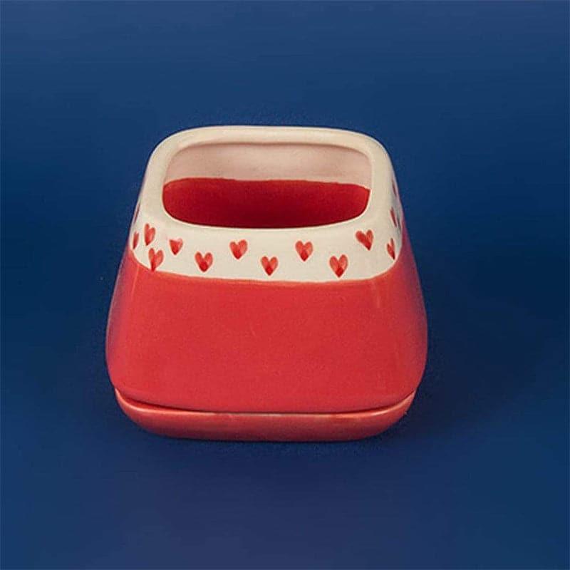 Pots & Planters - Nova Hearts Ceramic Planter - Bright Red