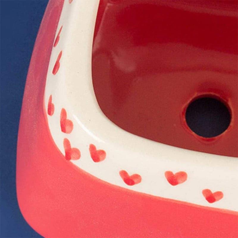 Pots & Planters - Nova Hearts Ceramic Planter - Bright Red