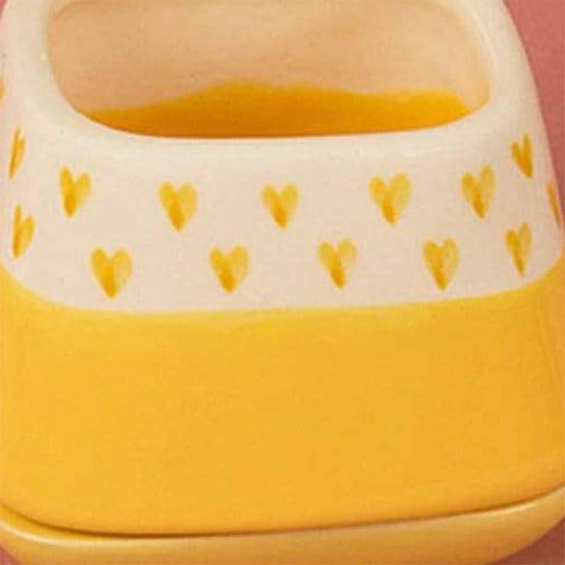 Buy Nova Hearts Ceramic Planter - Yellow Pots & Planters from Vaaree