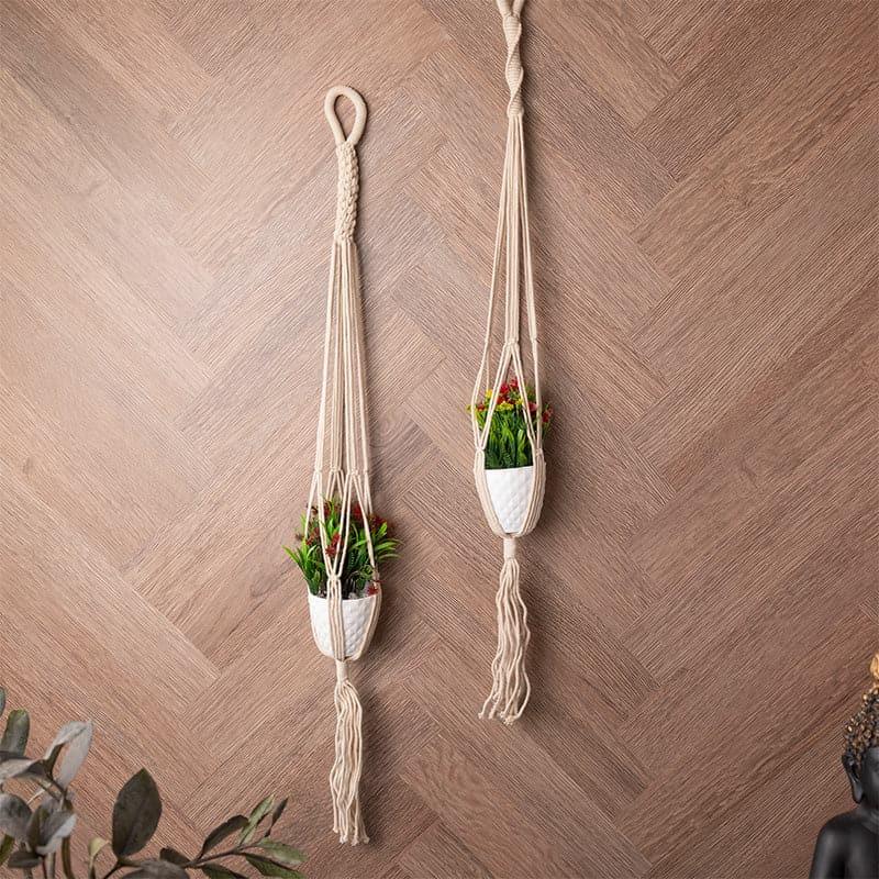 Buy Palla Macrame Planter - Set Of Two Pots & Planters from Vaaree