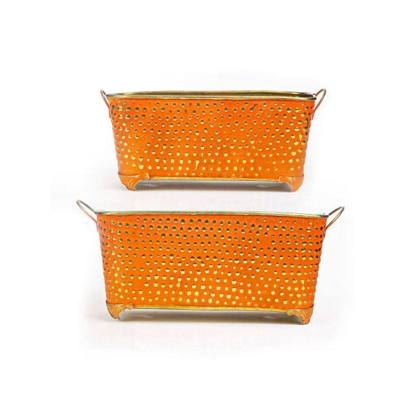 Buy Rusto Glide Planter (Orange) - Set Of Two Pots & Planters from Vaaree