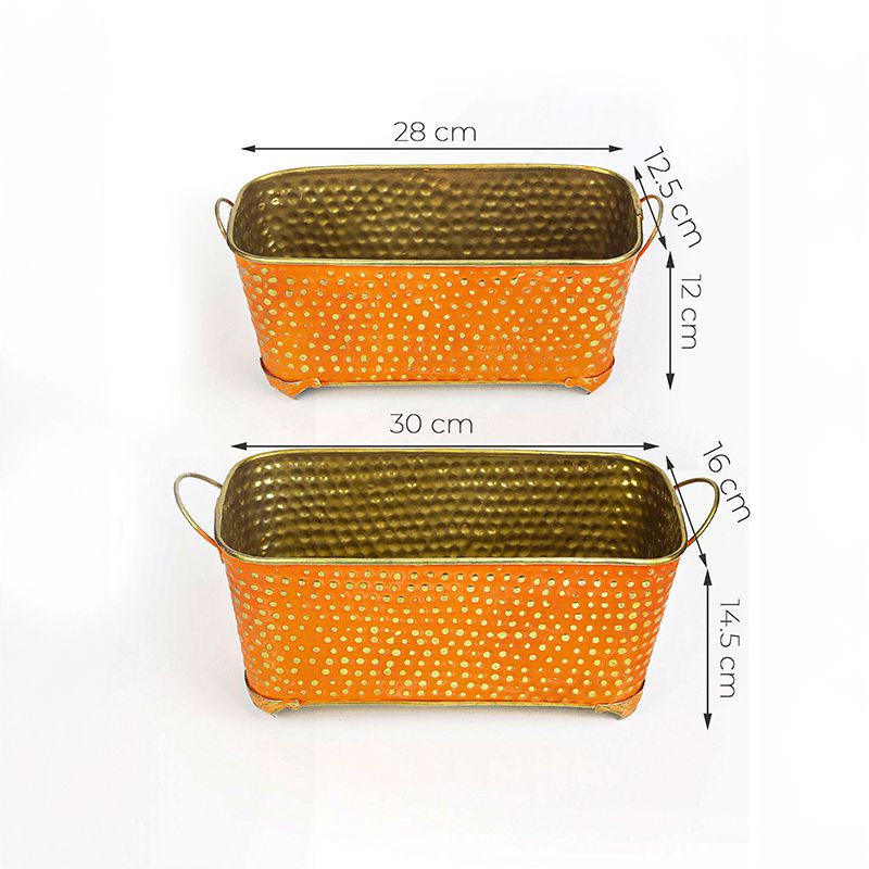 Buy Rusto Glide Planter (Orange) - Set Of Two Pots & Planters from Vaaree