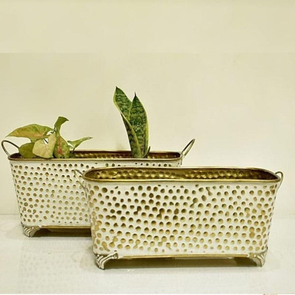 Pots & Planters - Rusto Glide Planter (White) - Set Of Two